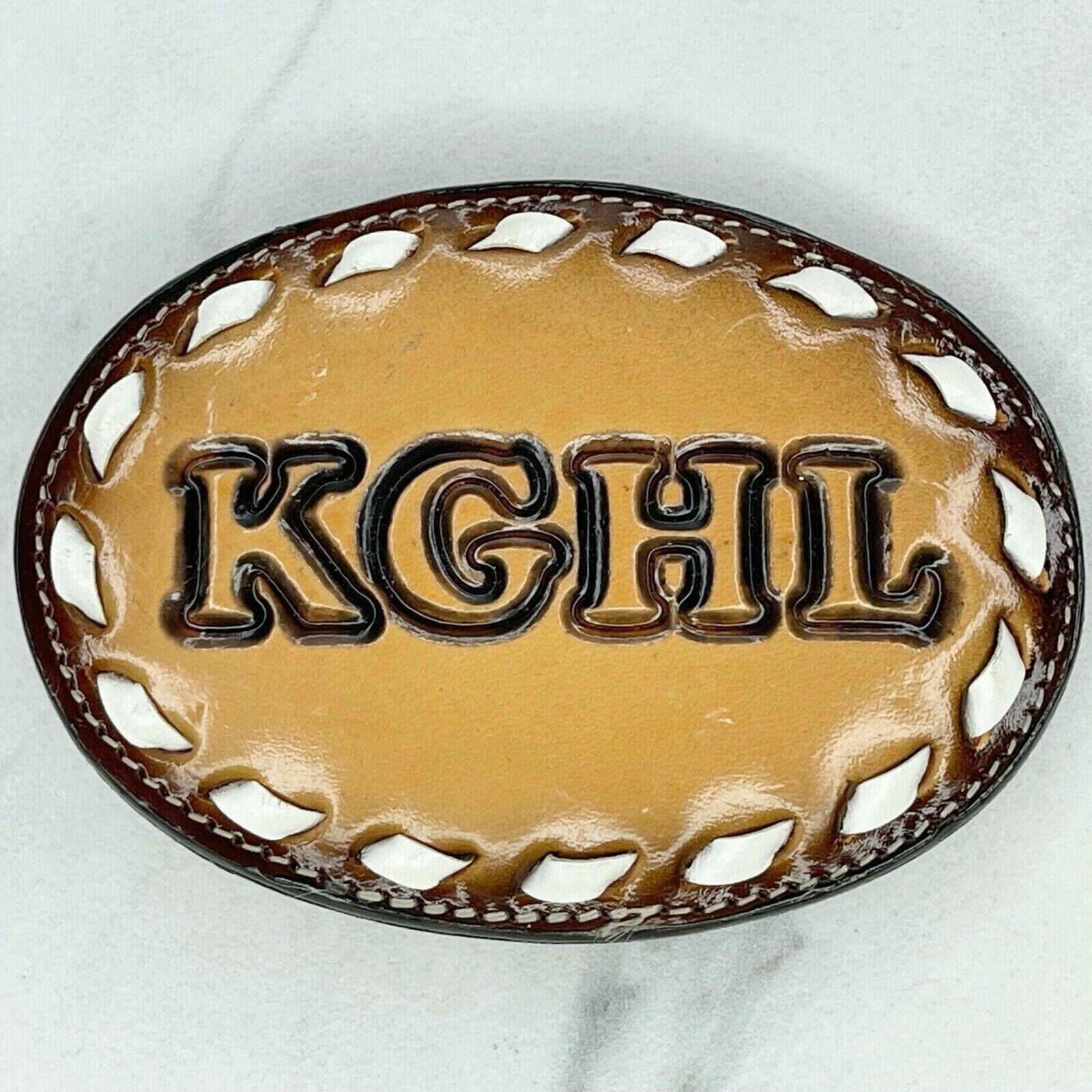 Tony Lama Kghl Billings Montana Radio Station Leather Buckle
